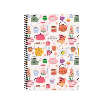 DEFTER A4 (21X29.7 cm) ÇİZGİLİ, Coffee - Beyaz 6 Adet
