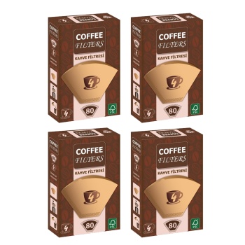 Filtre Kahve Kağıdı 4 Numara 80 Adetli 4 Paket