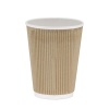 12 oz Şişman Çift Katlı Ripple Kraft Karton Bardak 500 Adet