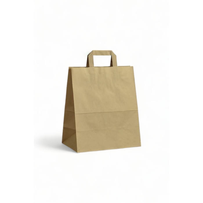 Düz İçten Saplı Kraft Kağıt Çanta, 25x30x14cm Boyutlarında, 25 Adet