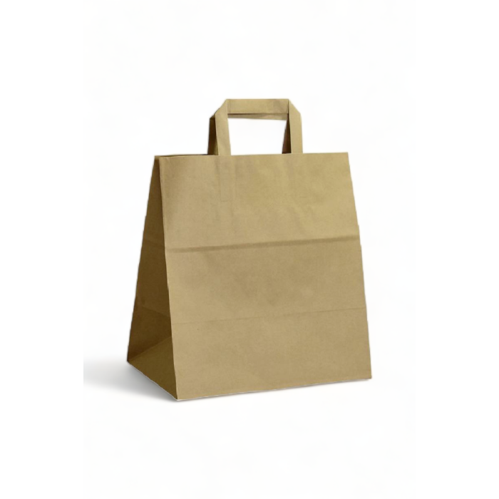Düz İçten Saplı Kraft Kağıt Çanta, 32x35x16cm Boyutlarında, 250 Adet