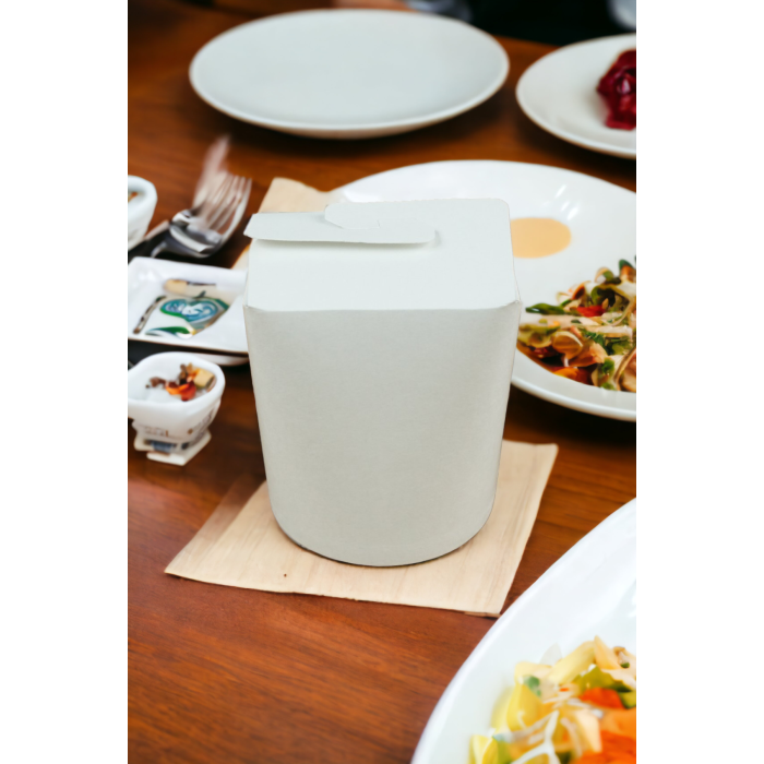 YEMEK KUTUSU DÖNER BOX BEYAZ 16 OZ BASKISIZ 50 Adet