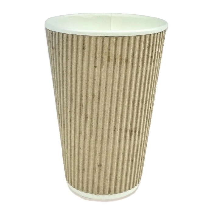12 oz Şişman Çift Katlı Ripple Kraft Karton Bardak 500 Adet