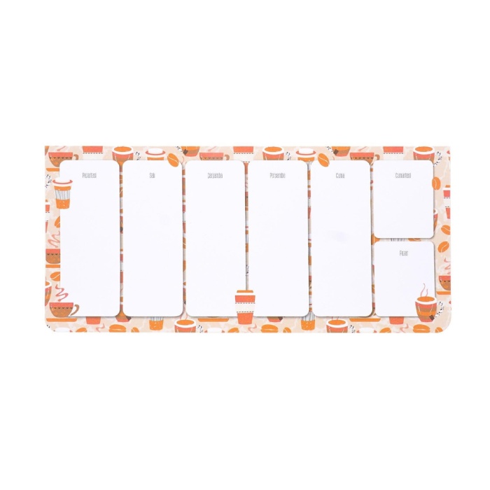 12x26 Haftalık Planner - Coffee 6 Adet