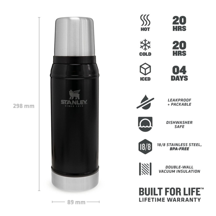 Stanley Termos The Legendary Classic Bottle .75L / 25oz Matte Black Pebble