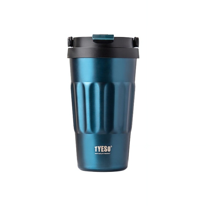 Tyeso Coffe Mug Vakumlu Paslanmaz Çelik Taşıma Kulplu 500 ML Mavi