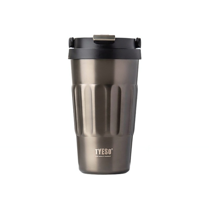 Tyeso Coffe Mug Vakumlu Paslanmaz Çelik Taşıma Kulplu 500 ML Gri