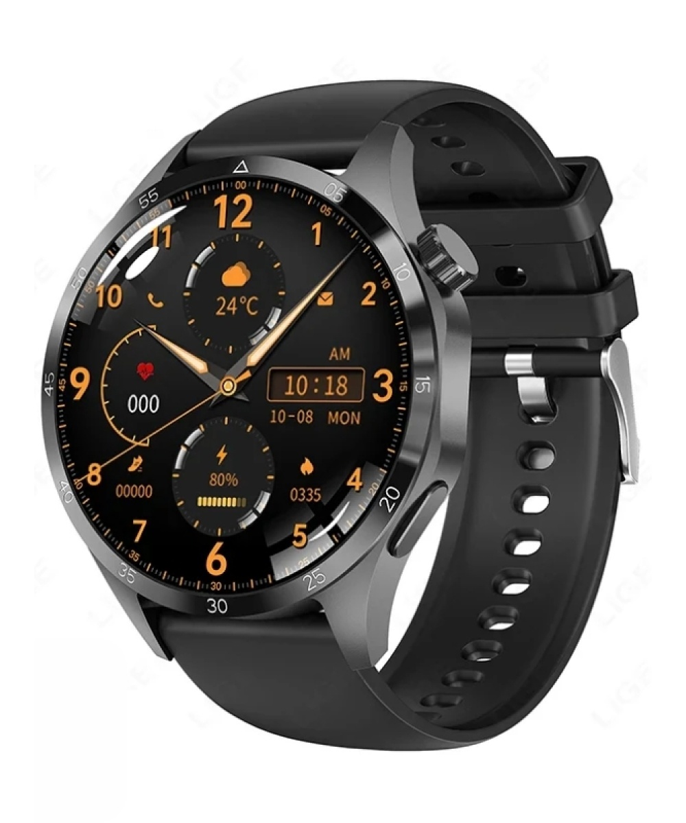 Watch GT4 Siyah Klasik Erkek 46mm Akıllı Saat Bluetooth Sesli Görüşmeli İPhone Huawei Uyumlu 8-9-10