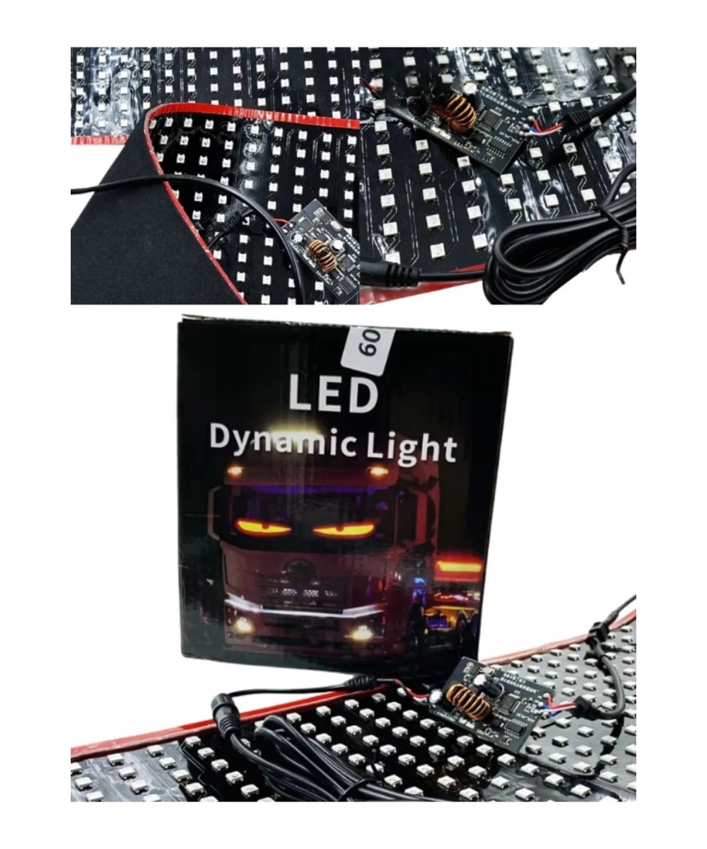 80+80cm 2li Şeytan Led Gözler Animasyonlu Araba,kamyon,otobüs Kumandalı Esnek Ön Arka Cam Rgb Ekran