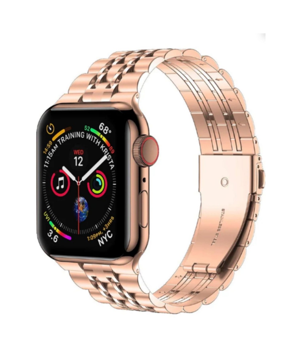 Apple Watch Uyumlu Beads Loop Paslanmaz Çelik Kordon 7,8,9,10,SE,Ultra 42,44,45,46,49mm Uyumlu