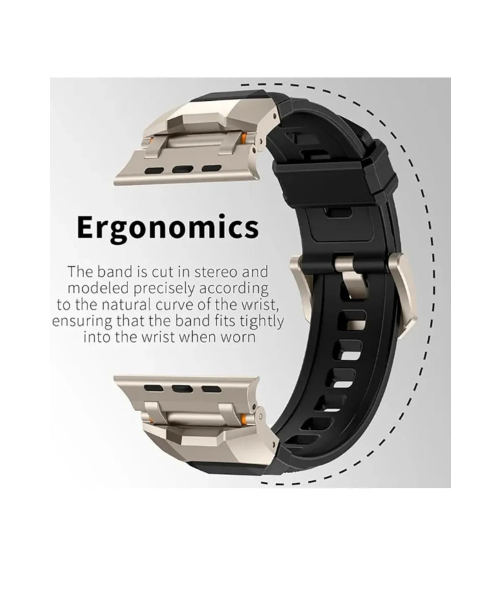 Apple Watch Uyumlu Edition Keskin Kanat Loop Silikon Kordon 7,8,9,10,SE,Ultra 42,44,45,46,49mm
