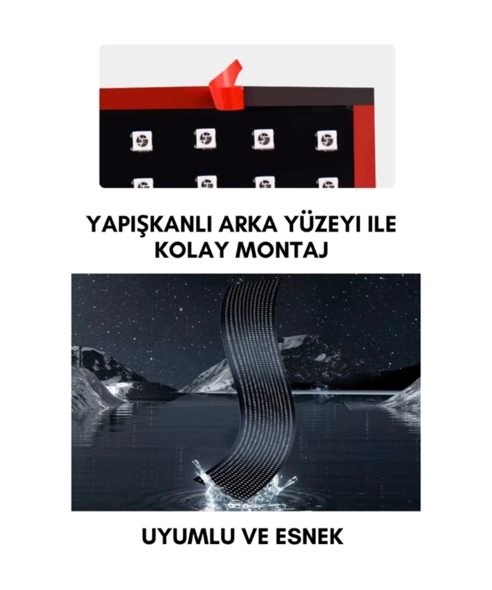 70+70cm 2li Şeytan Led Gözler Animasyonlu Araba,kamyon,otobüs Kumandalı Esnek Ön Arka Cam Rgb Ekran