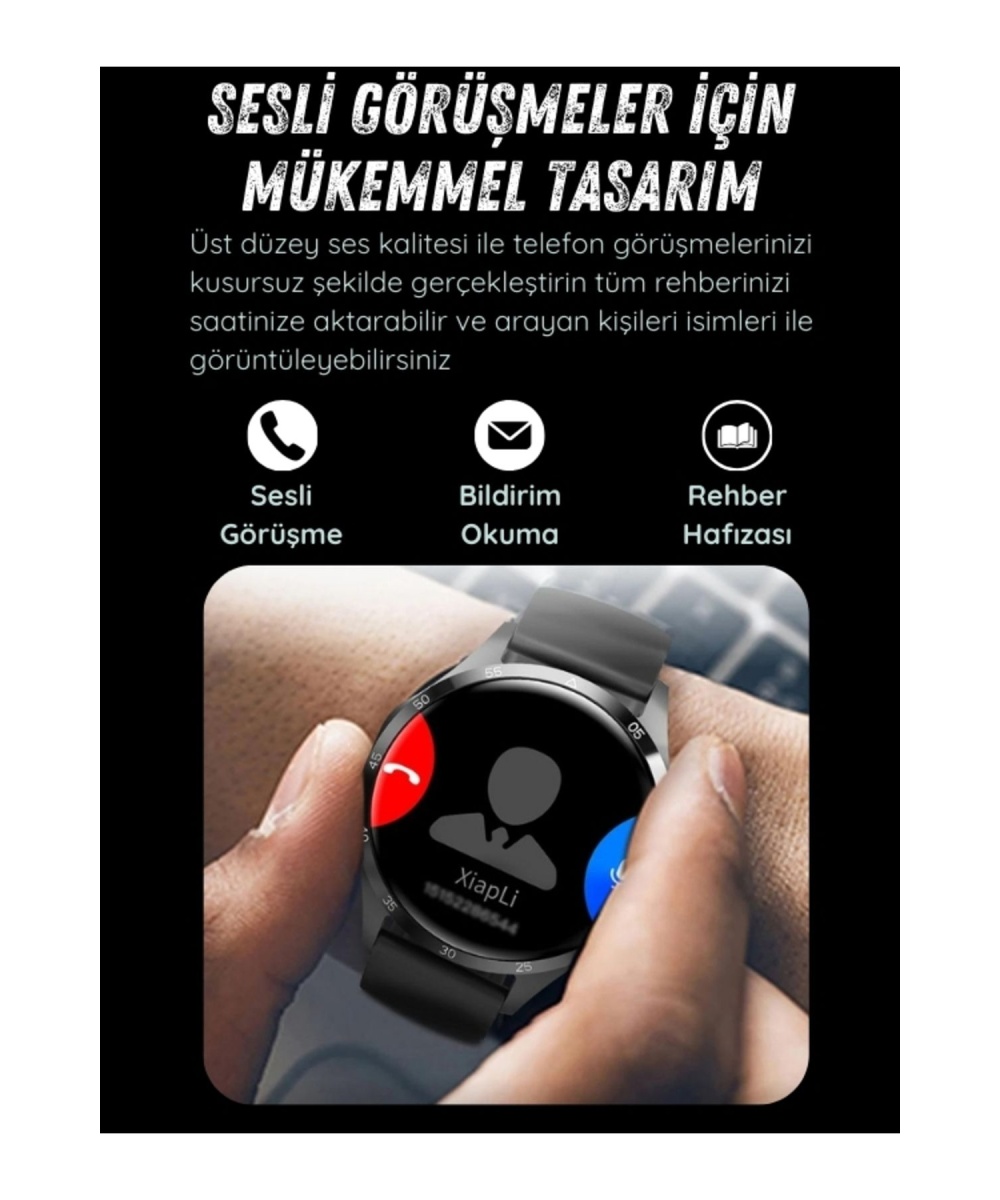 Watch GT4 Gümüş Klasik Erkek 46mm Akıllı Saat Bluetooth Sesli Görüşmeli iPhone Huawei Uyumlu 8-9-10