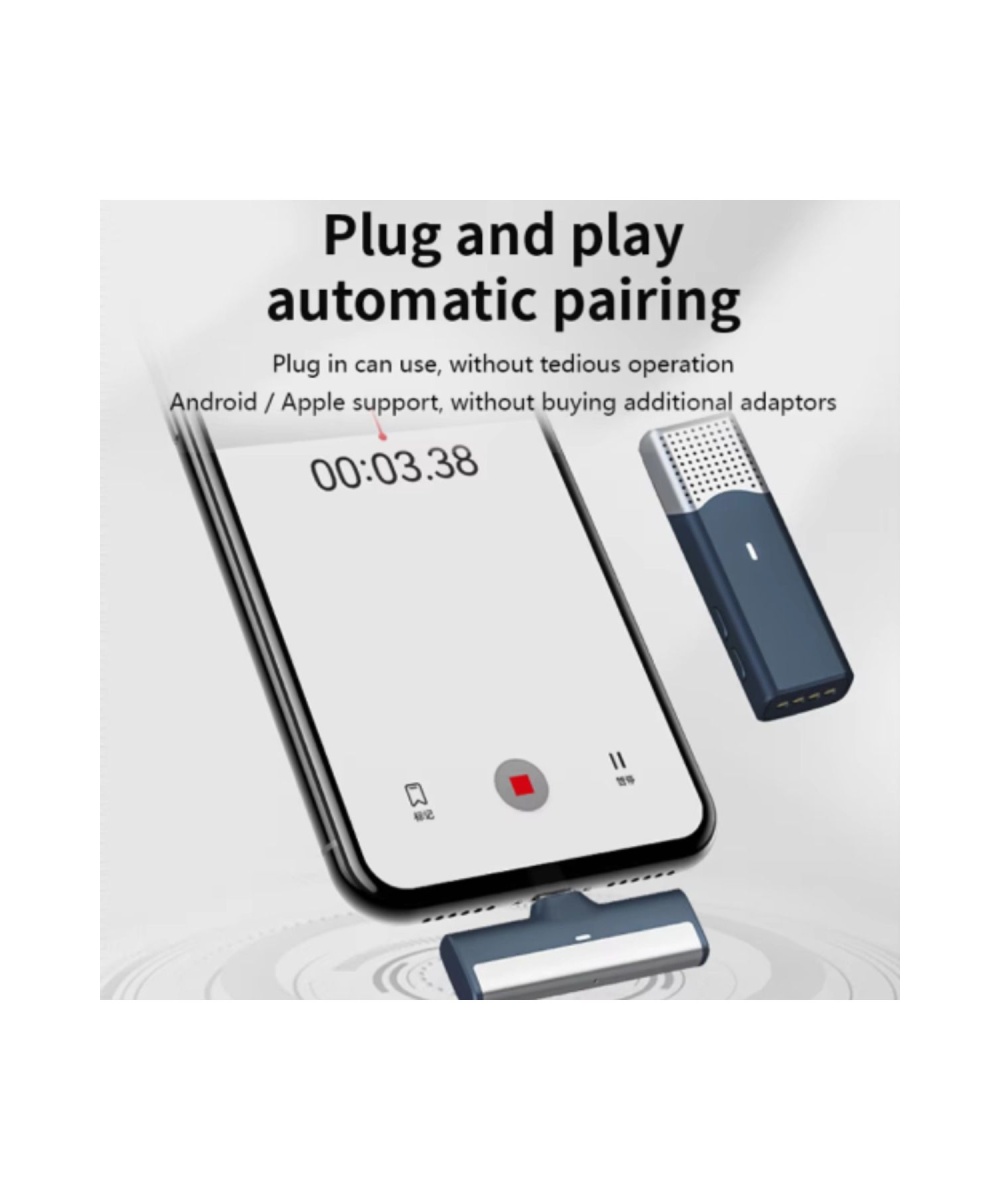 SX960 Type-C  Kablosuz Klipsli Yaka Mikrofonu Ve Şarj Kutusu Gürültü Engelleme iPhone/Android Uyumlu