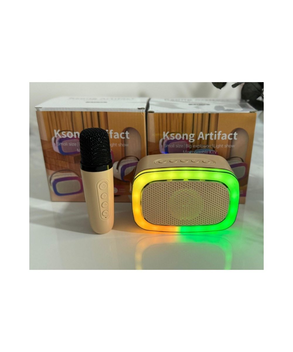 XM66 Mini Karaoke Speaker Taşınabilir Bluetooth Hoparlör Mikrofon Seti Sd,usb,rgb Işıklı Ses Bombası