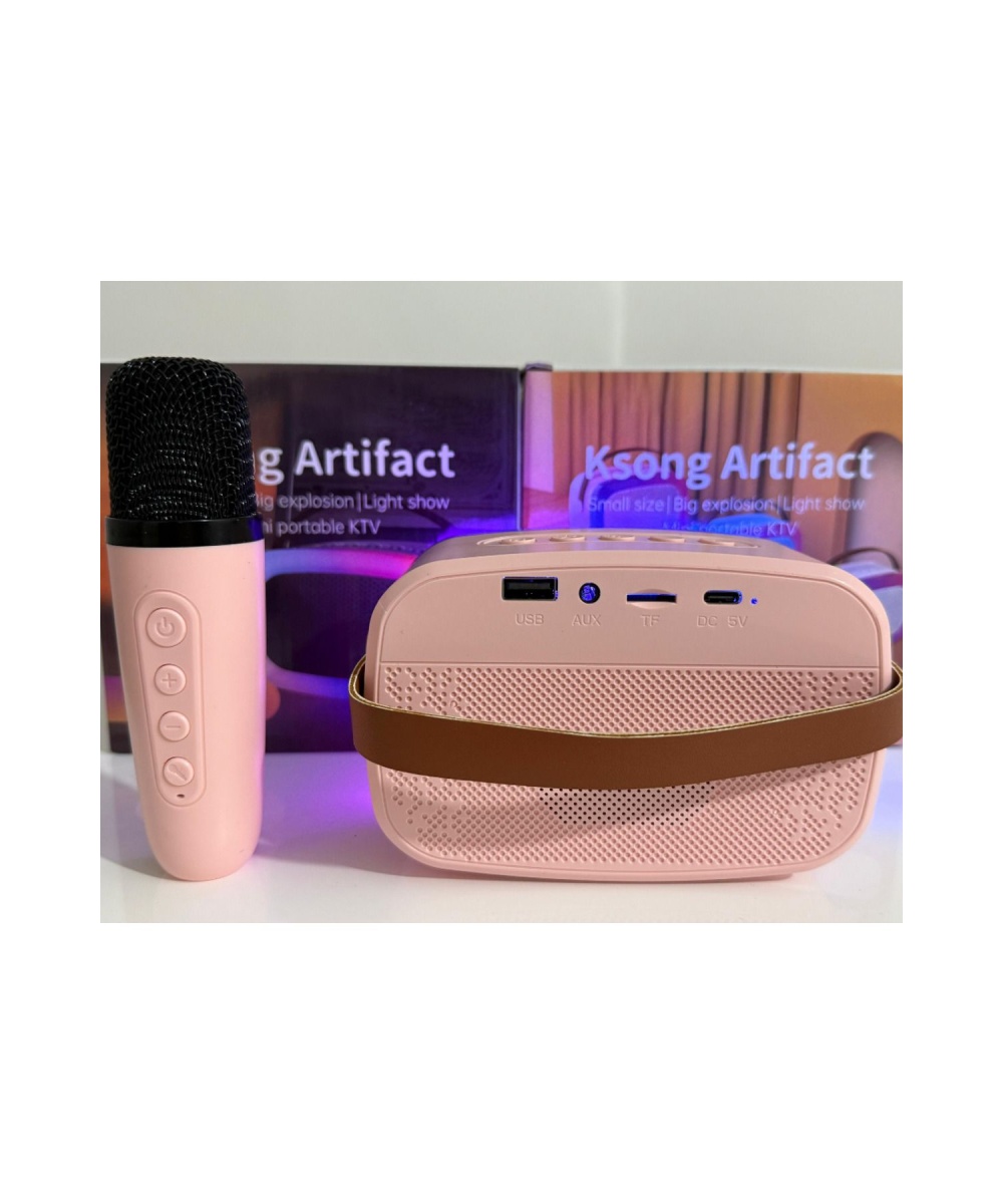 XM66 Mini Karaoke Speaker Taşınabilir Bluetooth Hoparlör Mikrofon Seti Sd,usb,rgb Işıklı Ses Bombası