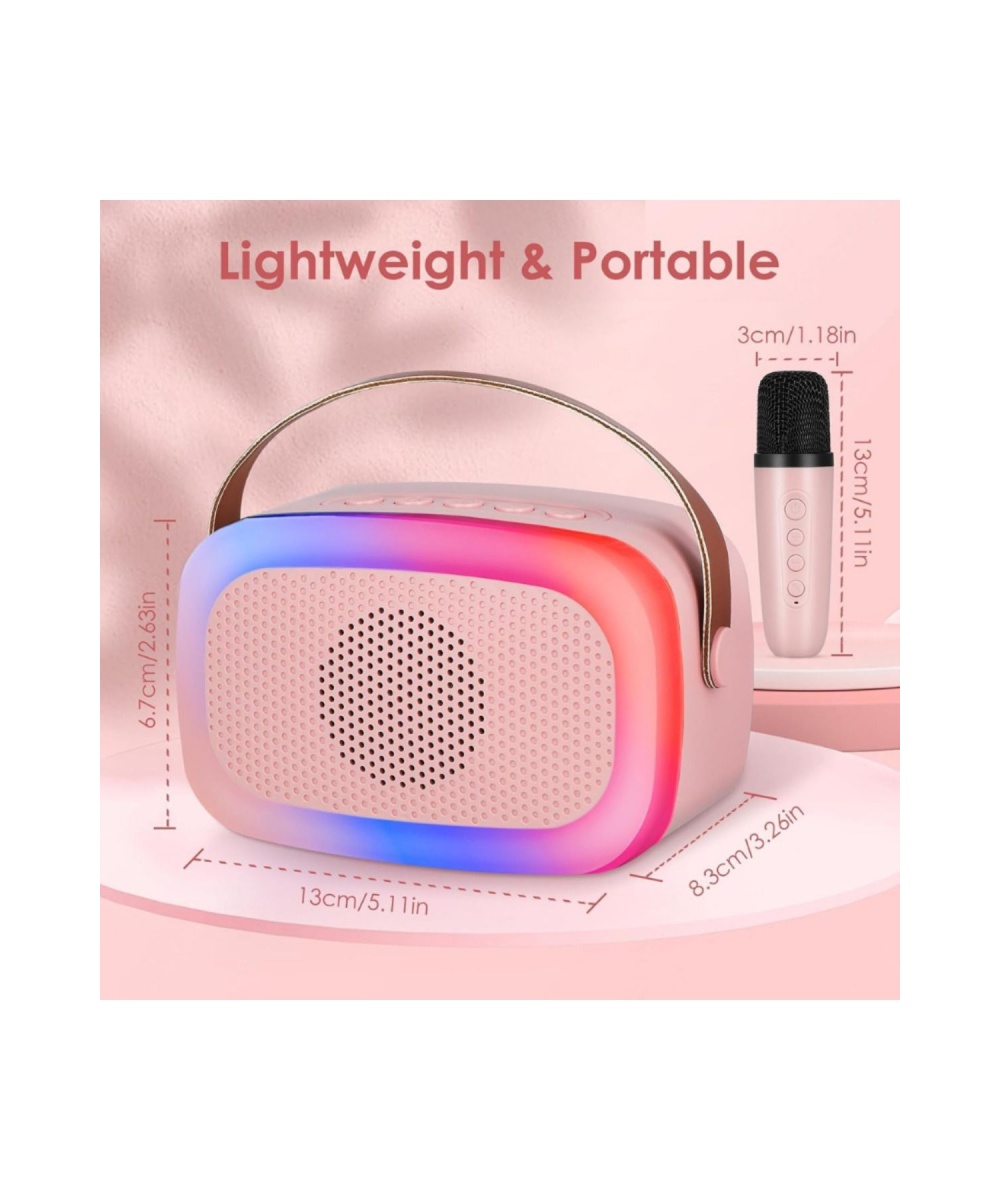XM66 Mini Karaoke Speaker Taşınabilir Bluetooth Hoparlör Mikrofon Seti Sd,usb,rgb Işıklı Ses Bombası