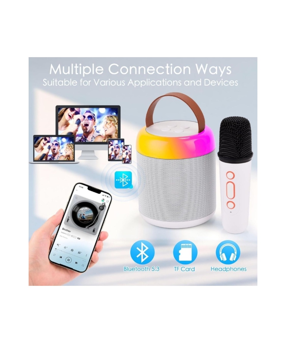 Y2 Kablosuz Bluetooth Hoparlör Taşınabilir Karaoke Mikrofon Rgb Işık 5 Ses Efekti Usb,sd,fm Speaker