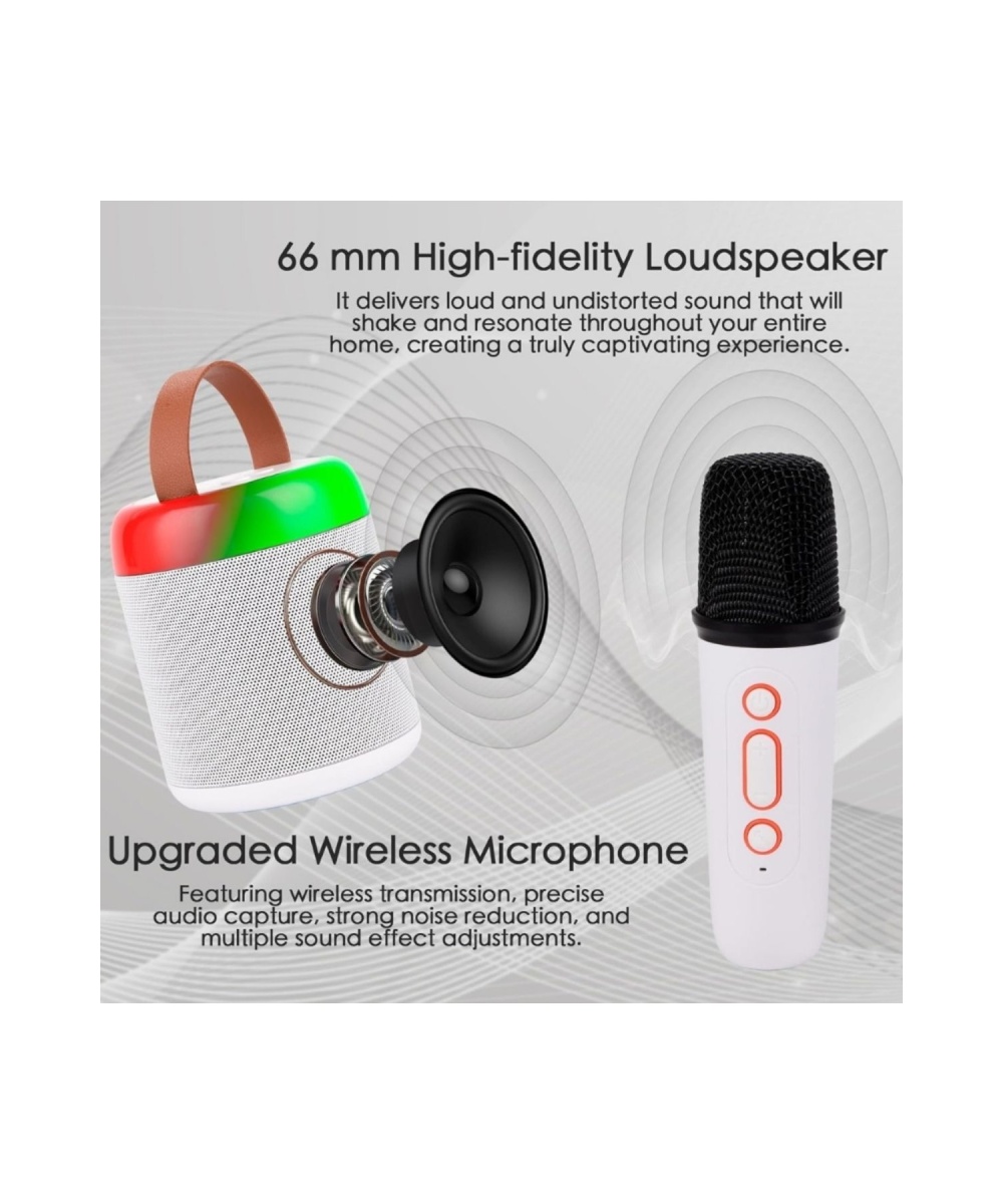Y2 Kablosuz Bluetooth Hoparlör Taşınabilir Karaoke Mikrofon Rgb Işık 5 Ses Efekti Usb,sd,fm Speaker