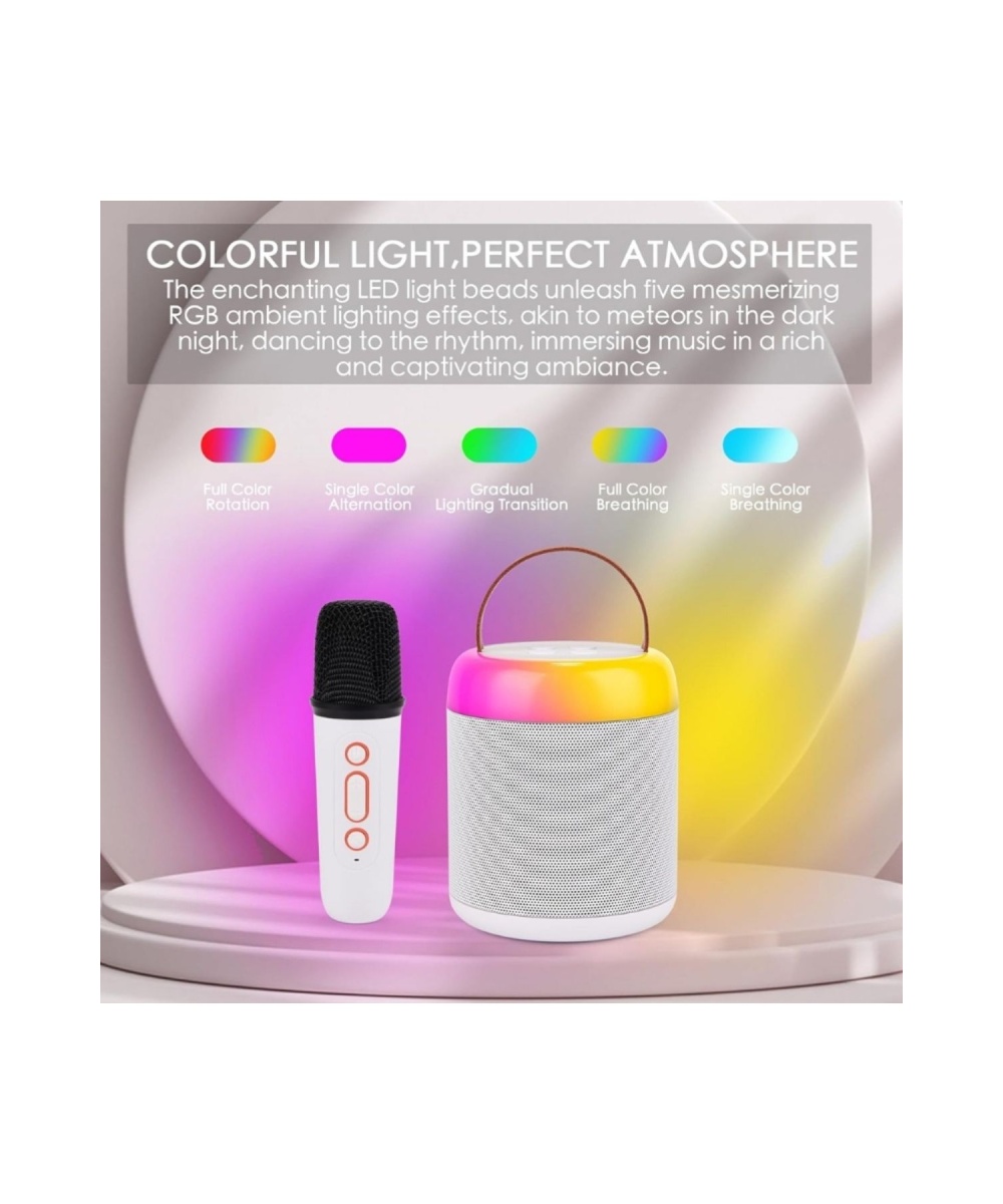 Y2 Kablosuz Bluetooth Hoparlör Taşınabilir Karaoke Mikrofon Rgb Işık 5 Ses Efekti Usb,sd,fm Speaker
