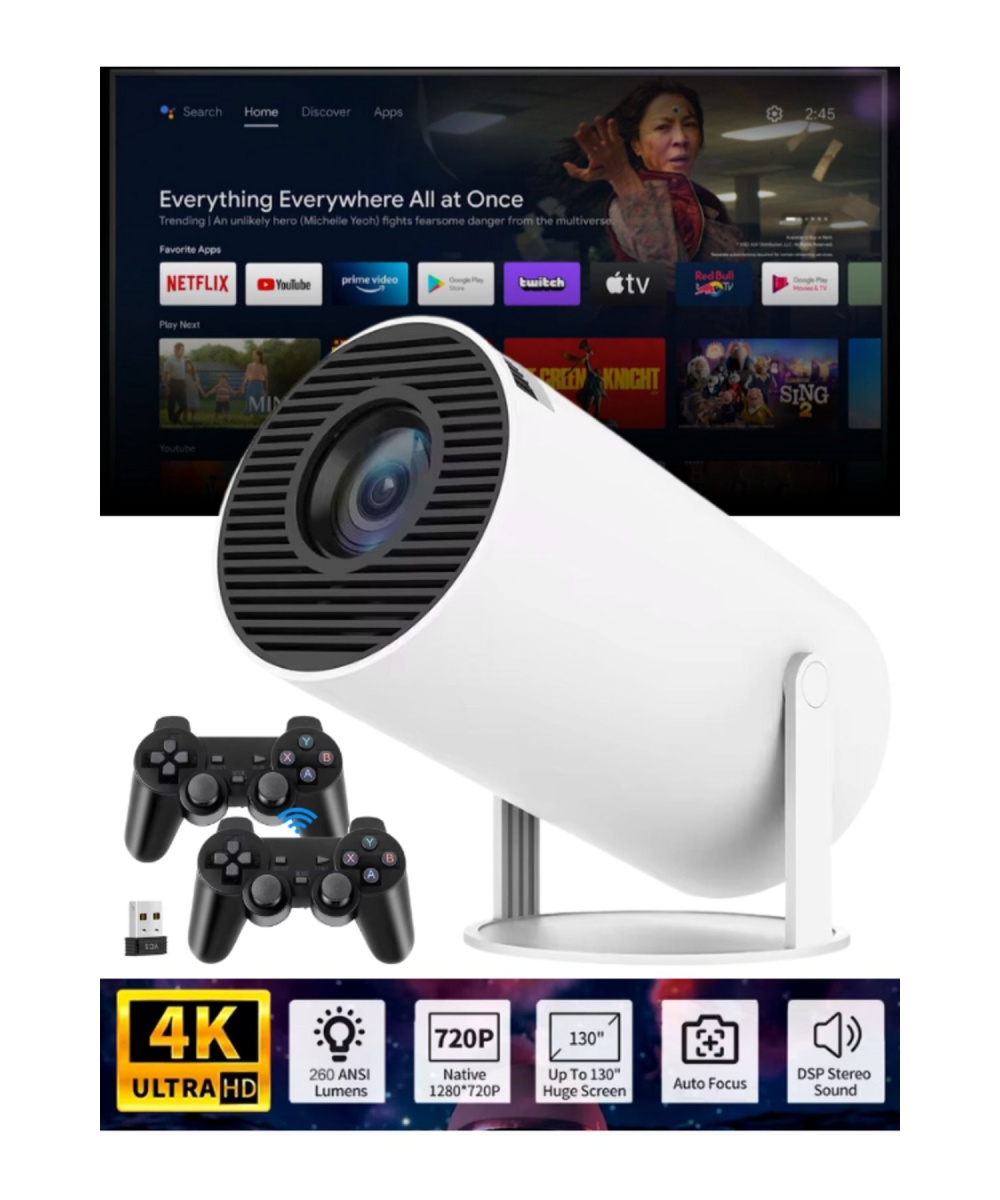 X30 Max Taşınabilir Oyunlu 4K Google TV Ev Sinema Projeksiyonu Android 11 Wifi Projektör Ve GamePad