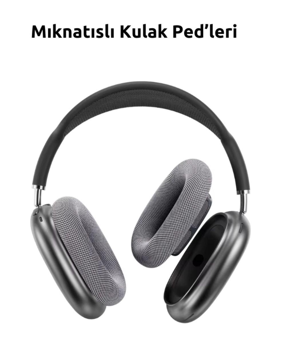Airpods Max Fileli Kulak Üstü Bluetooth Kulaklık Ve Kılıf Pop-Up Aktif Gürültü Engelleme-Şeffaf Modu iPhone Uyumlu ( KIRMIZI )