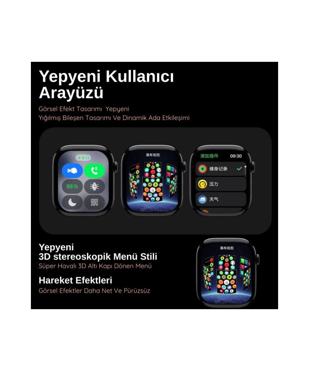 Watch Hk 10 Pro A Uzay Gri 2.02 inc Amoled Ekranlı Akıllı Saat Sesli Görüşme,ChatGPT Huawei iPhone Uyumlu 9-8