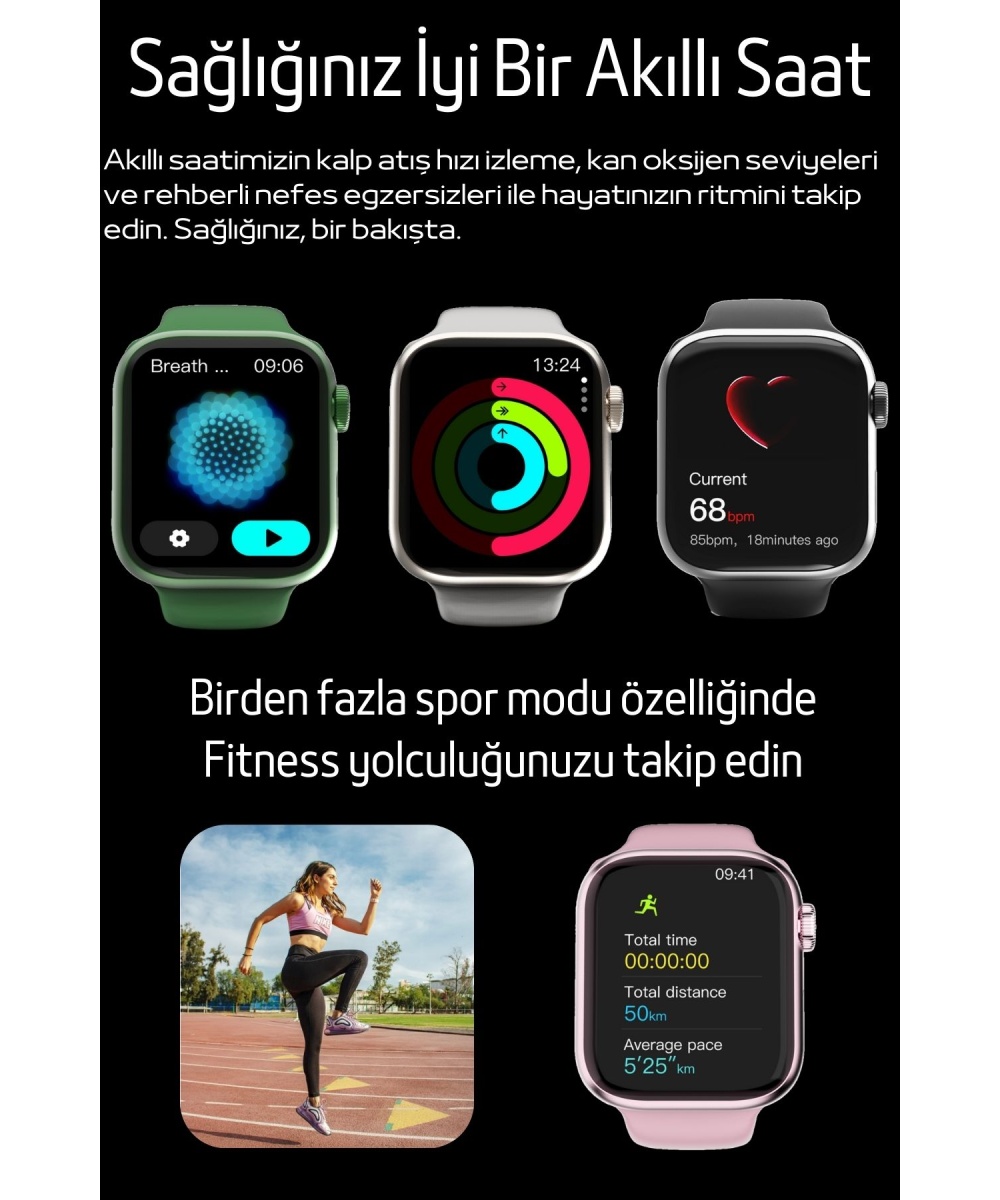 Watch 9 HW Mini 2 Rose Gold  – 41MM Akıllı Saat, Sesli Görüşmeli, Android-iPhone & Huawei Uyumlu 8-10