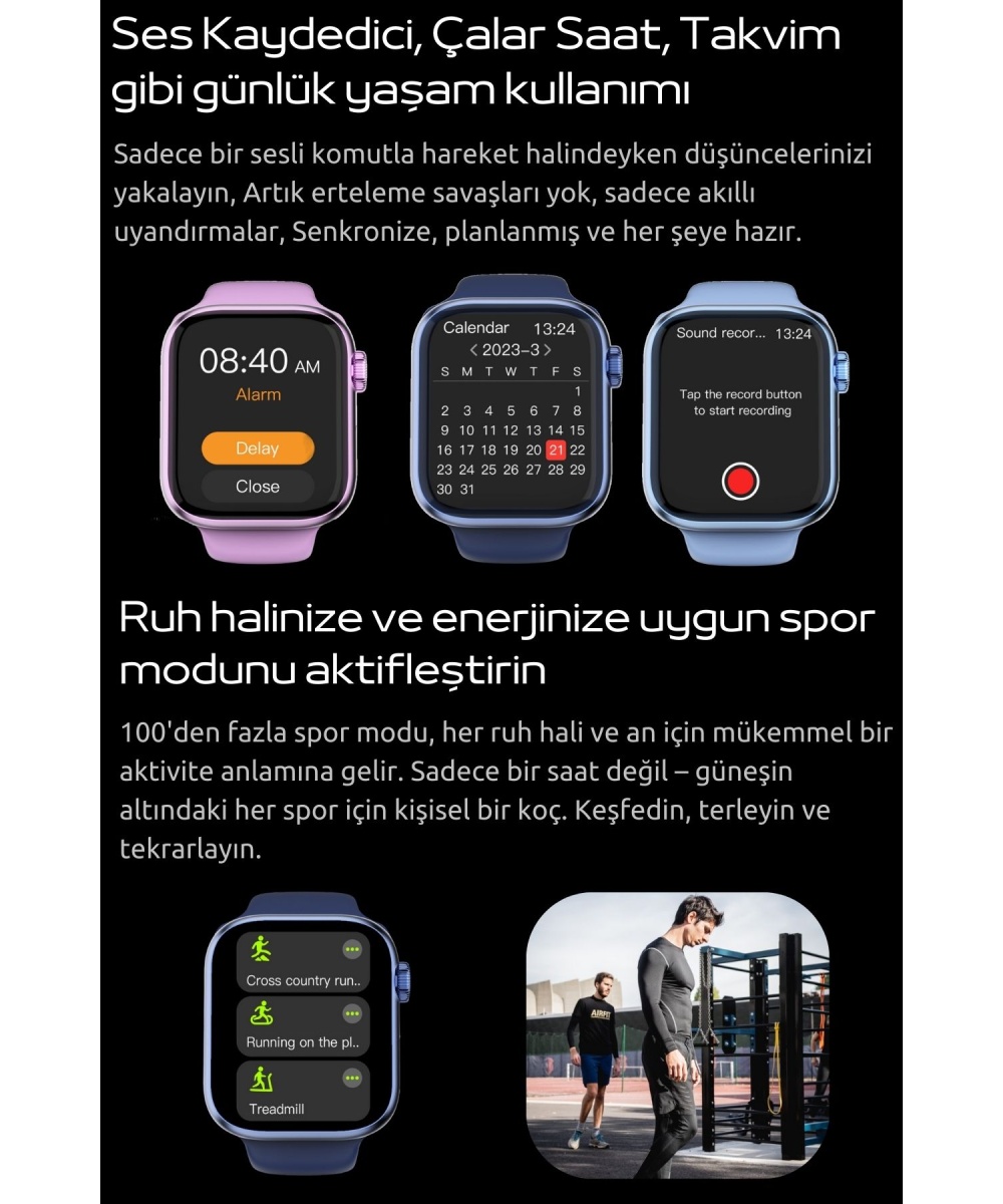 Watch 9 HW Mini 2 Rose Gold  – 41MM Akıllı Saat, Sesli Görüşmeli, Android-iPhone & Huawei Uyumlu 8-10