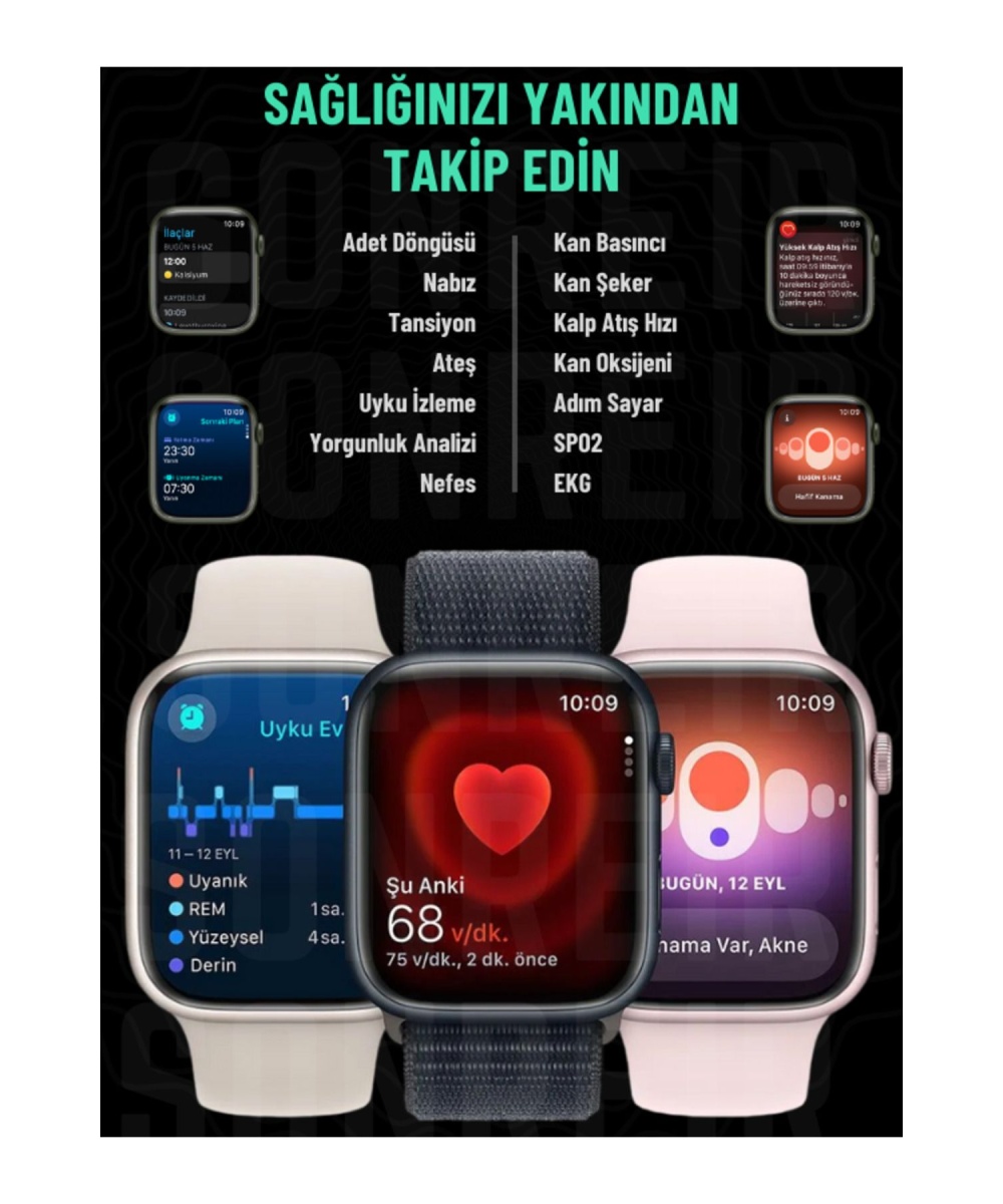 Watch 9 HW Mini 2 Rose Gold  – 41MM Akıllı Saat, Sesli Görüşmeli, Android-iPhone & Huawei Uyumlu 8-10
