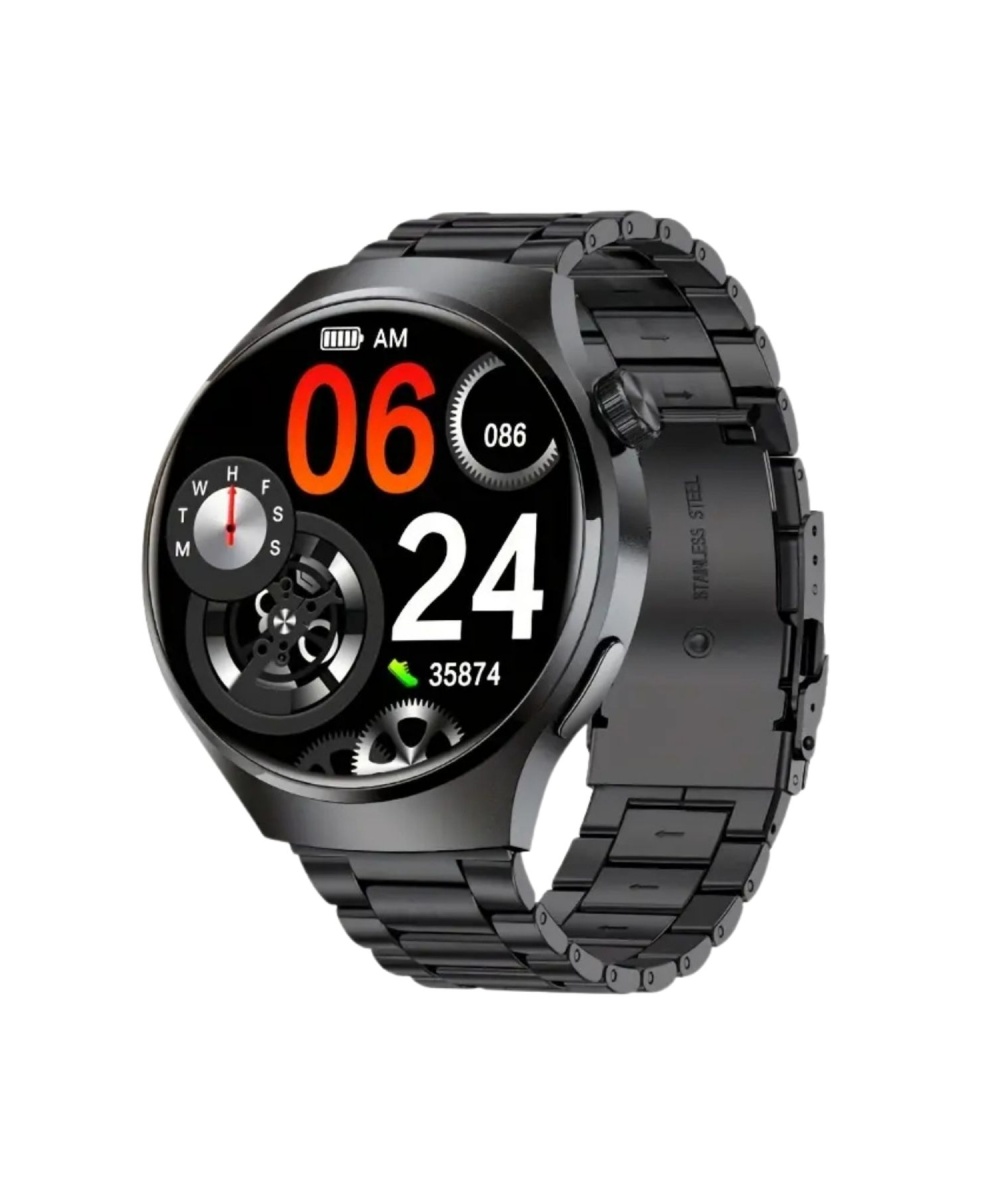 Watch 4 Pro HW16 MAX Siyah 46mm Klasik Erkek Akıllı Saat – AMOLED Ekran Sesli Görüşme iPhone Android -Huawei Uyumlu Howear