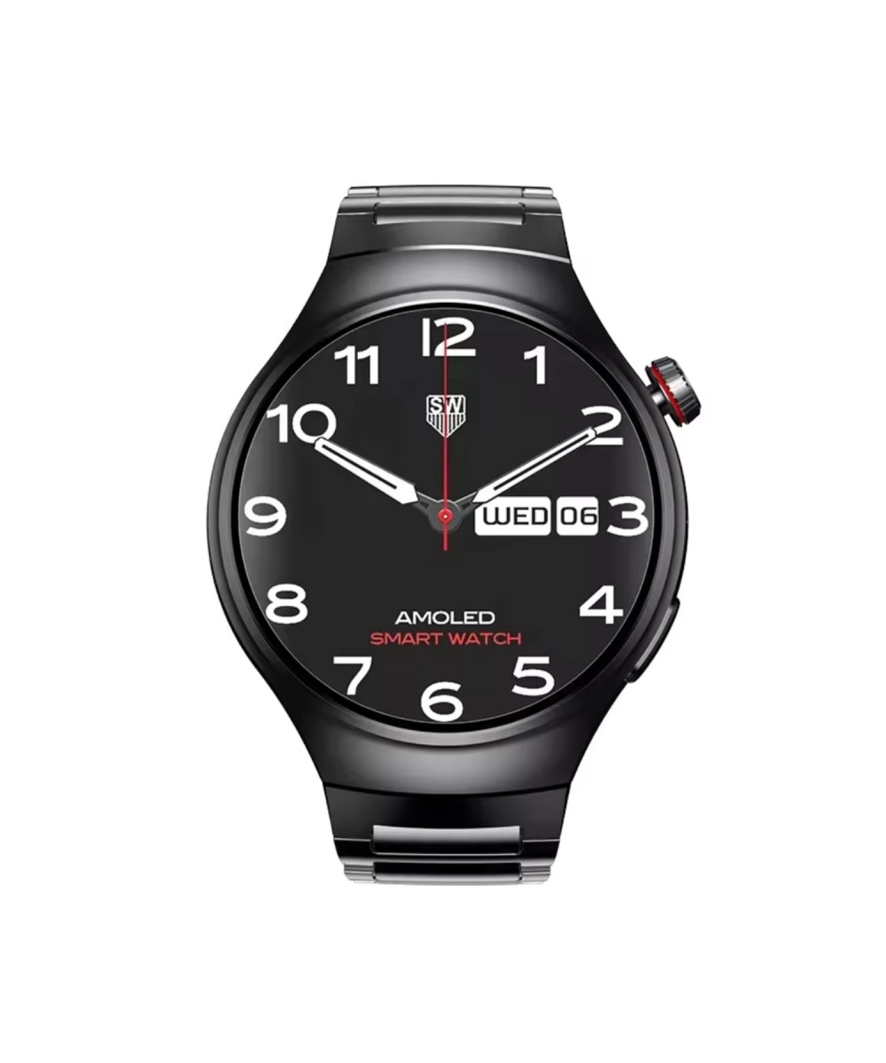 Watch 4 Pro HW16 MAX Siyah 46mm Klasik Erkek Akıllı Saat – AMOLED Ekran Sesli Görüşme iPhone Android -Huawei Uyumlu Howear