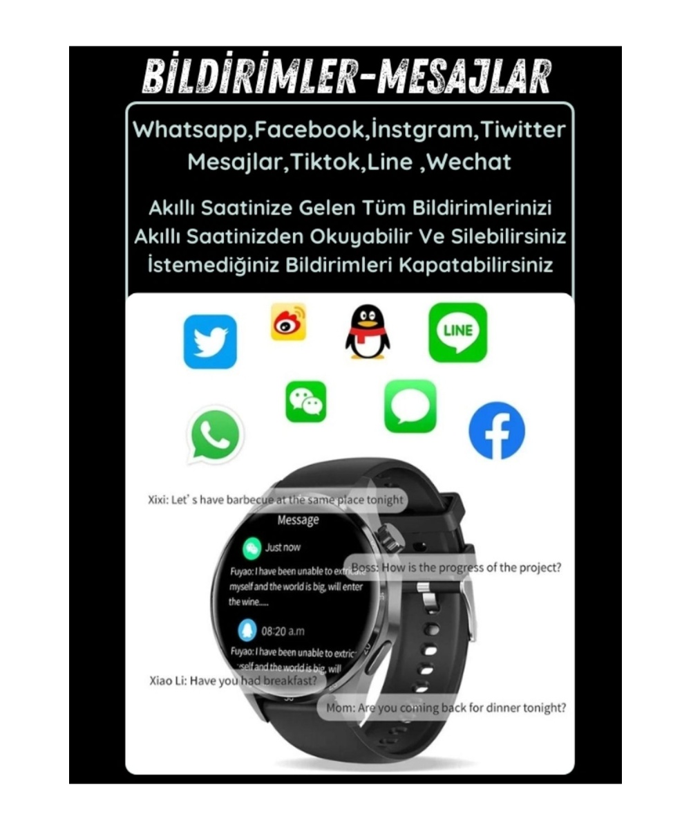 Watch 4 Elite Amoled Ekranlı Bluetooth Sesli Görüşmeli Spor Erkek Akıllı Saat İphone Huawei Uyumlu 8