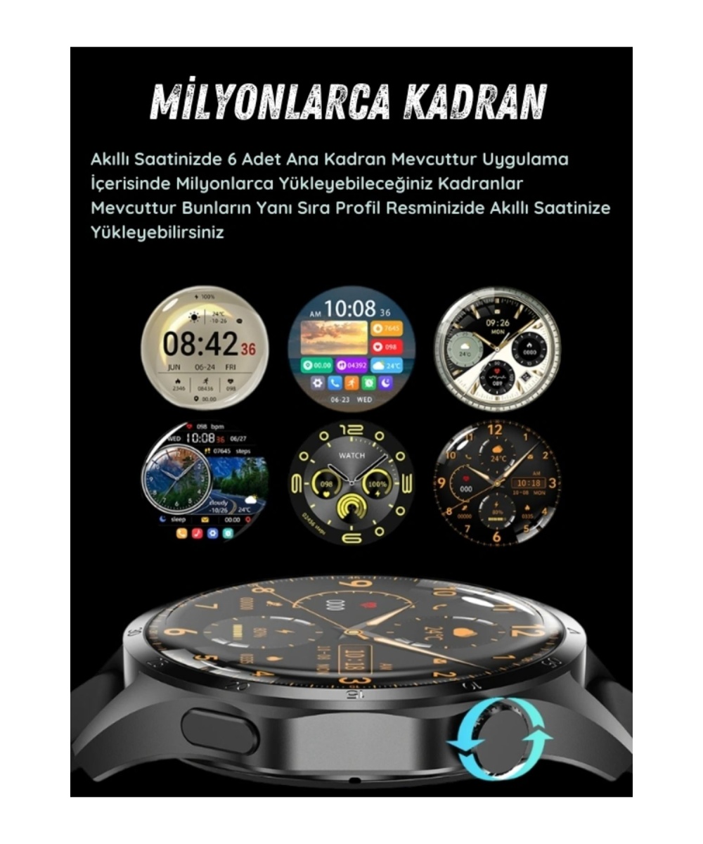 GT 4 Max Ultra Klasik Erkek Akıllı Saat Sesli Görüşmeli GPS,NFC,Bluetooth iphone Huawei Uyumlu 8 9