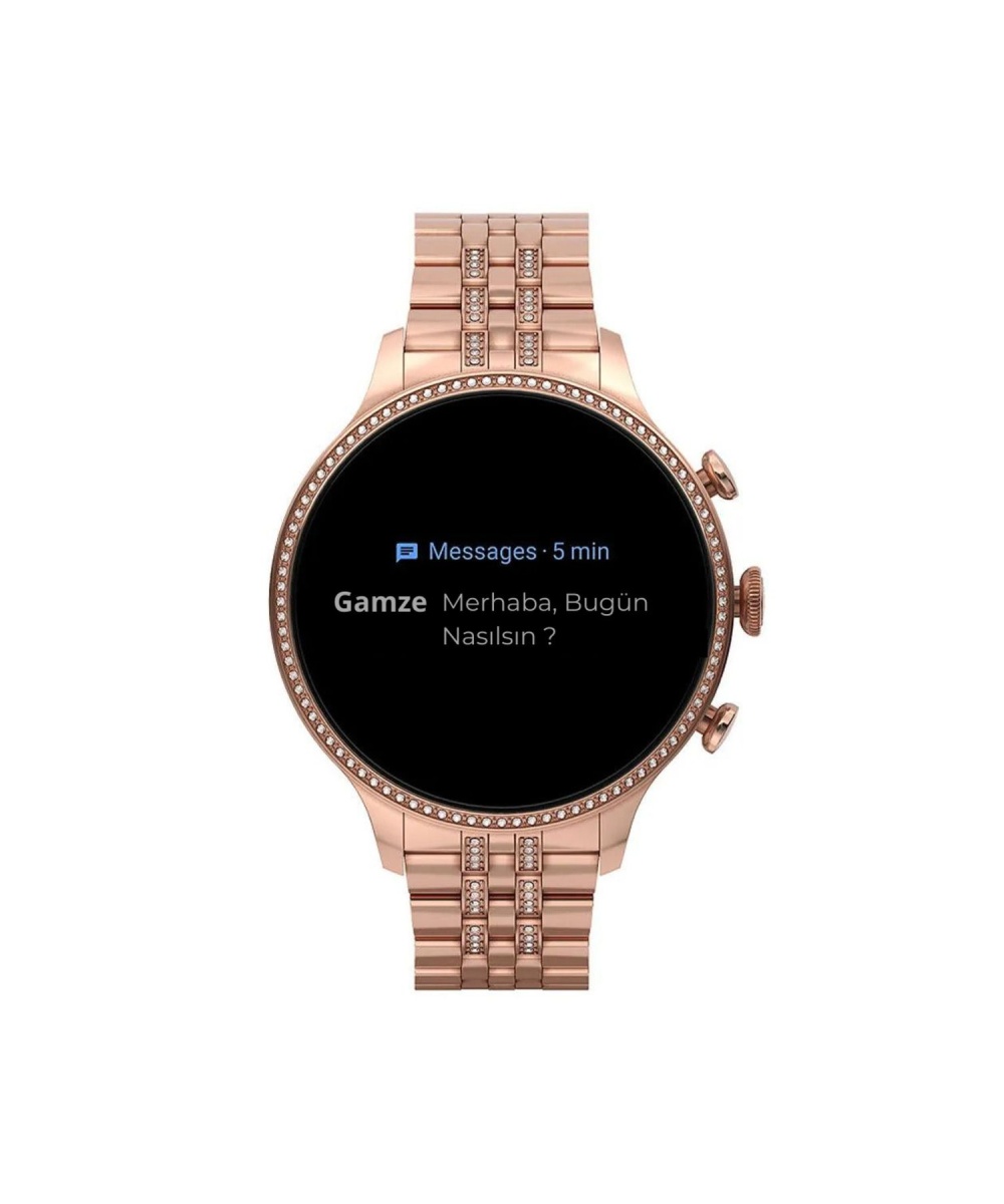 Watch Gen9 Diamonds Taşlı Gold Kadın Akıllı Saat Sesli Görüşmeli Spor,Nfc,Gps İphone Huawei Uyumlu 8