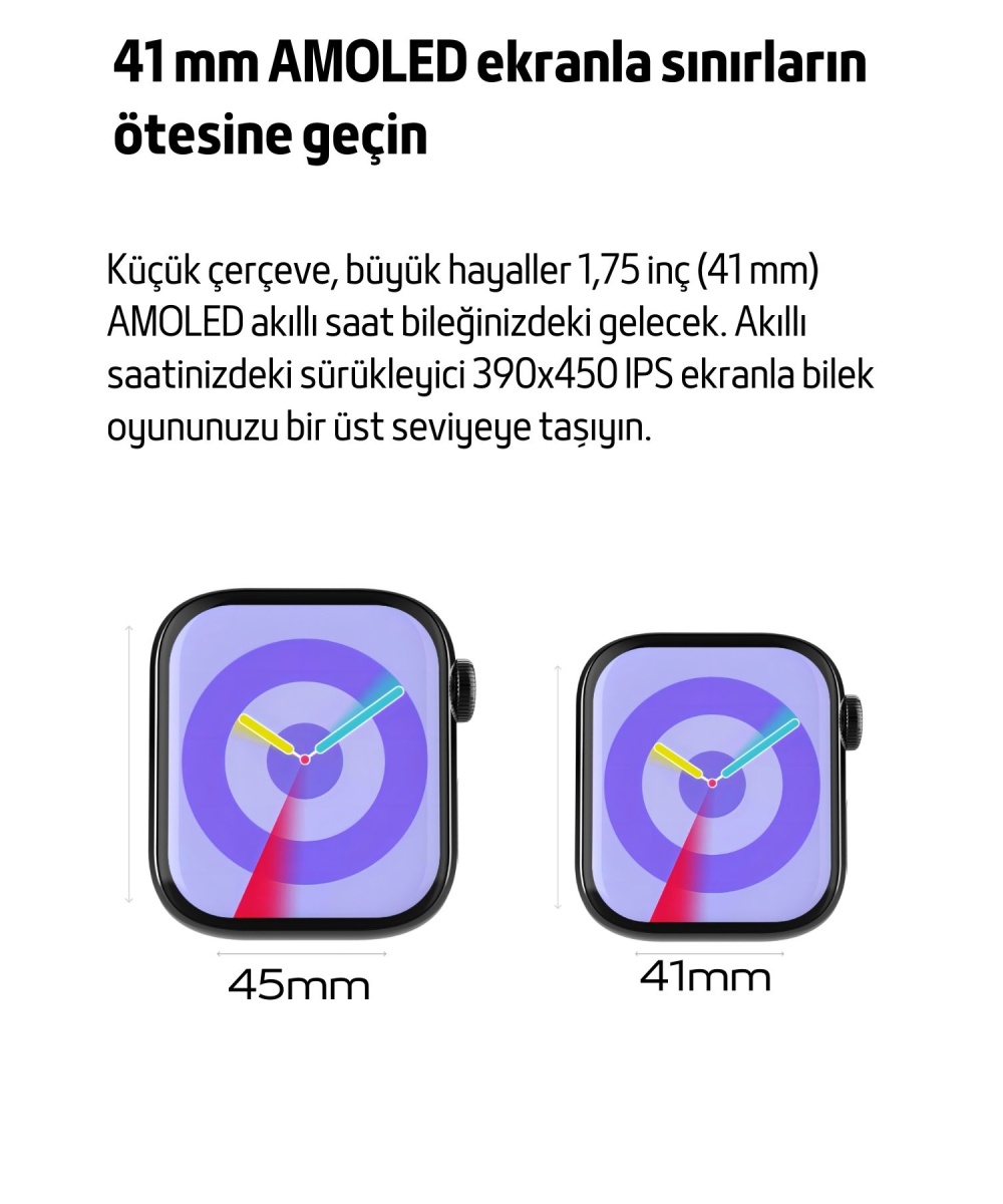 Watch Hk 9 Mini 41mm Rose Gold Spor Akıllı Saat Amoled Ekran Sesli Görüşmeli Huawei Iphone Uyumlu 8
