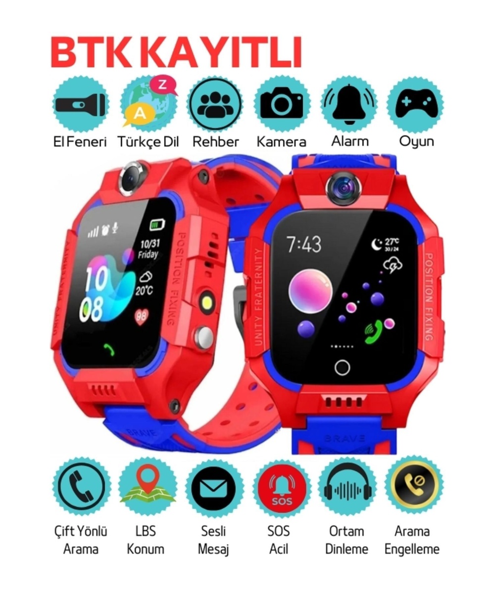 Watch GPS Sim Kartlı Akıllı Çocuk Takip Saati Konum Takibi ,Acil Sos Arama,Kameralı Akıllı Saat  8-9