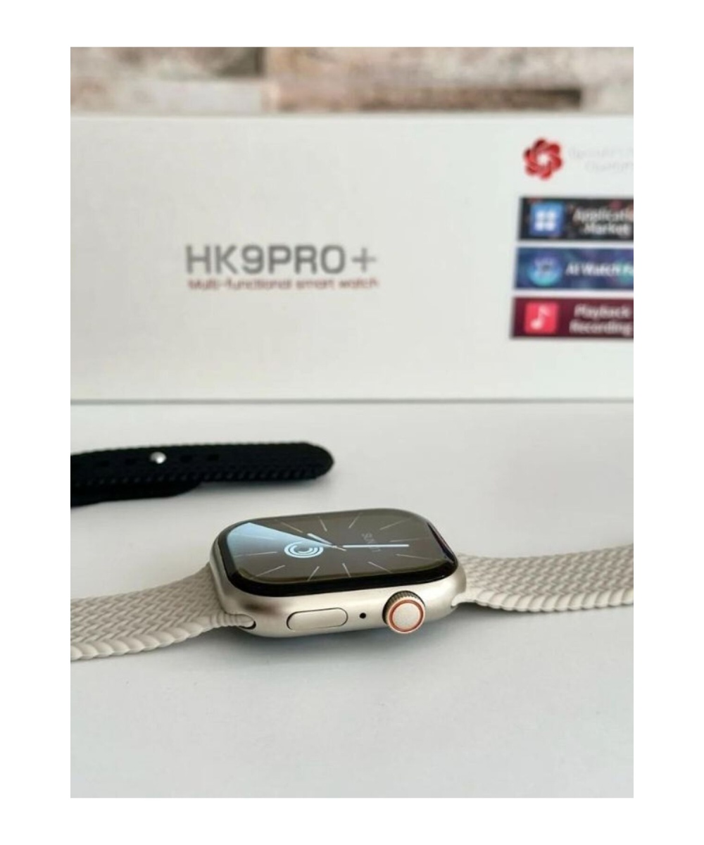 Watch 9 Gri HK9 Pro Plus Akıllı Saat - AMOLED Ekran, Sesli Görüşme, iPhone & Huawei Uyumlu 8-10