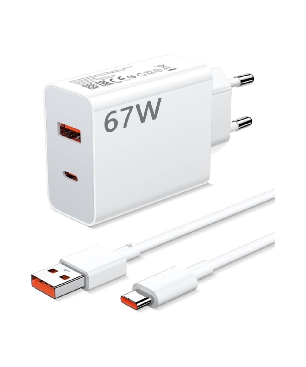 FOX 67W Turbo Telefon Şarj Cihazı Aleti Adaptör/6A Kablo Seti Type C Usb Xiaomi Redmi Uyumlu Duvar Tipi