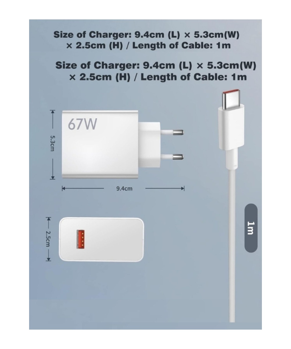 FOX 67W Turbo Telefon Şarj Cihazı Aleti Adaptör/6A Kablo Seti Type C Usb Xiaomi Redmi Uyumlu Duvar Tipi