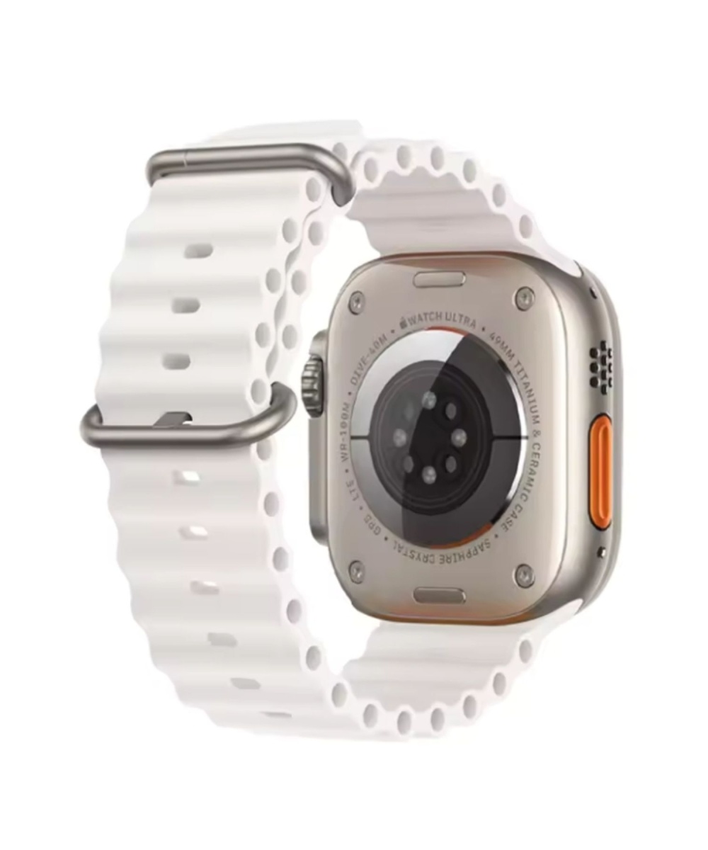 Ocean Loop Beyaz Silikon Kordon 42,44,45,49mm Watch Uyumlu 7,8,9,10,ultra Akıllı Saat Kordonu