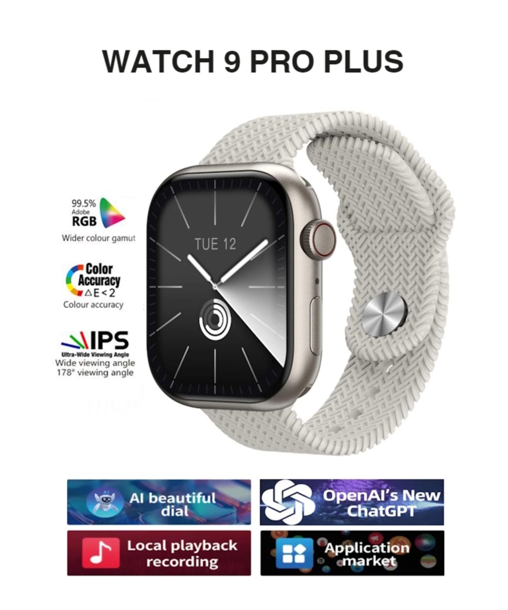 Smart Watch 9 Proplus Dinamik Ada Amoled Ekran Akıllı Saat Nfc/gps/sesli Arama Iphone Huawei Uyumlu