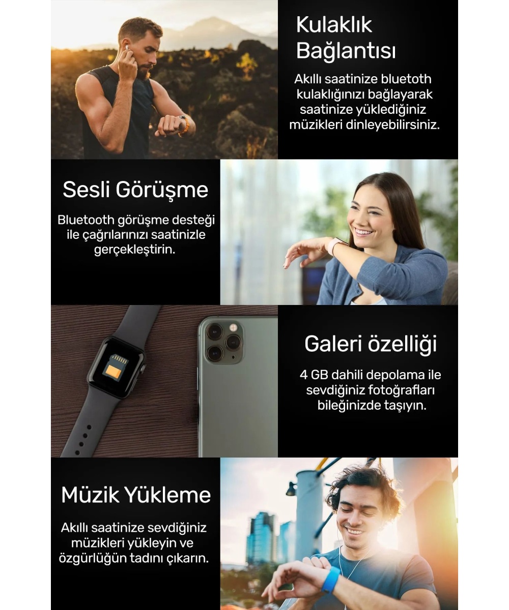 Smart Watch 9 Proplus Dinamik Ada Amoled Ekran Akıllı Saat Nfc/gps/sesli Arama Iphone Huawei Uyumlu