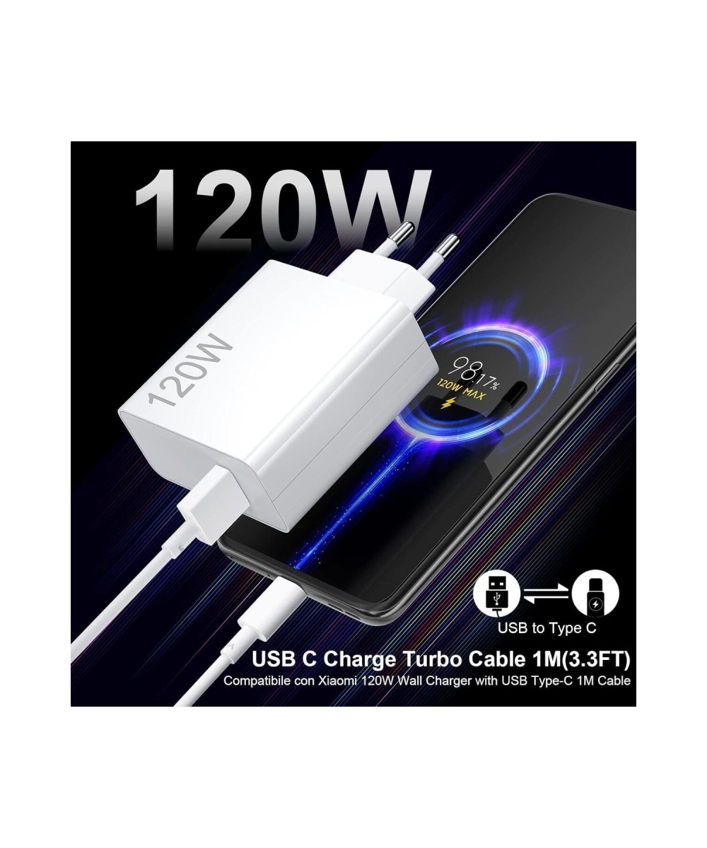 FOX 120W Turbo Type C Qualcomm Telefon Hızlı Şarj Cihazı Aleti 6a Kablo/adaptör Seti Xiaomi Redmi Uyumlu