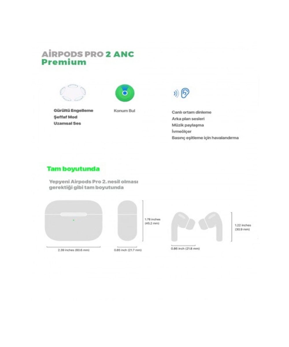 Pro 2. Nesil Anc Şeffaf Mod A+ Kalite Bluletooth Kablosuz Kulak Içi Kulaklık Ios Xiaomi Uyumlu