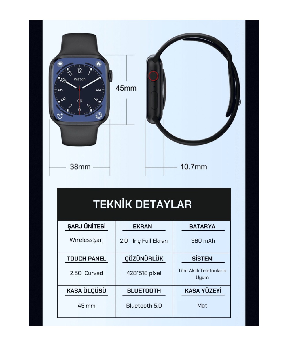 Watch 8 Ultra Max Tam Dokunmatik Akıllı Saat Gps Sesli Arama Yapan Nfc Siri Huawei Iphone Uyumlu