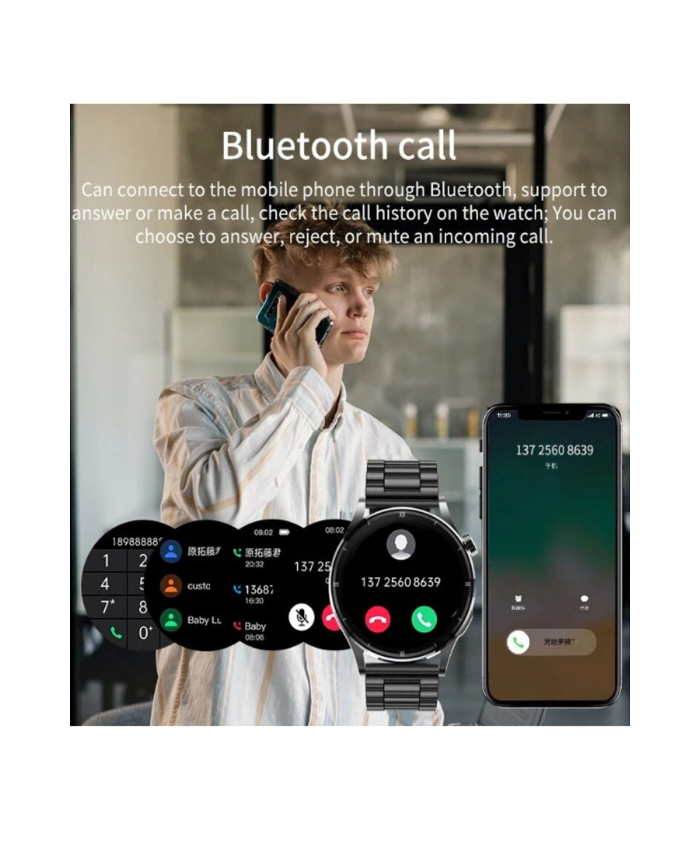 Smart Watch 8 Amoled Yuvarlak Kasa Siyah Akıllı Saat Özellikli Huawei Iphone Samsung Xiaomi Uyumlu