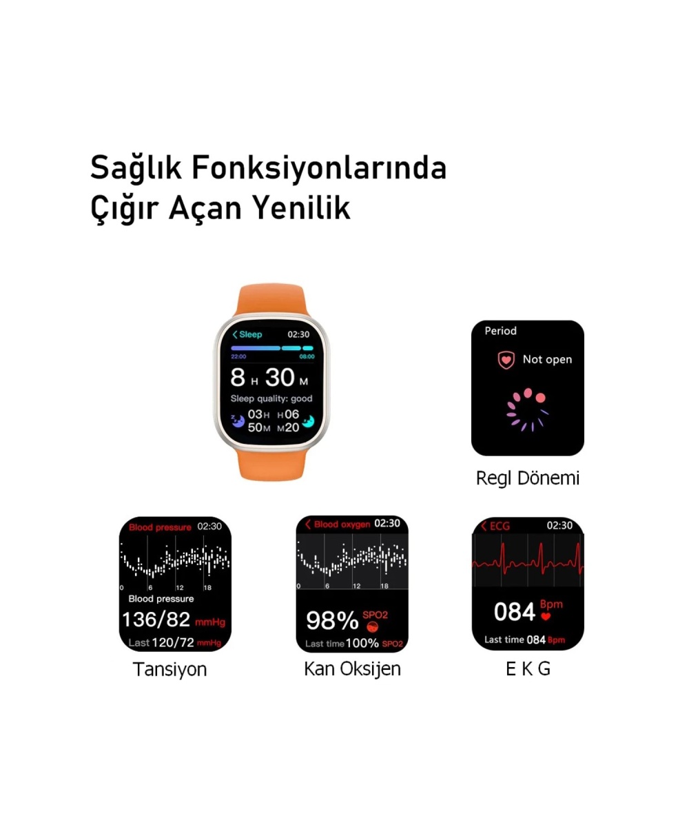 Watch 9 Gps 45mm Siyah Amoled Ekran Pusula Nfc Akıllı Saat Ve Spor Kordon Iphone Huawei Uyumlu 8