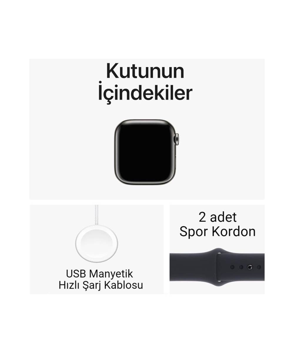 Watch 9 Gps 45mm Siyah Amoled Ekran Pusula Nfc Akıllı Saat Ve Spor Kordon Iphone Huawei Uyumlu 8