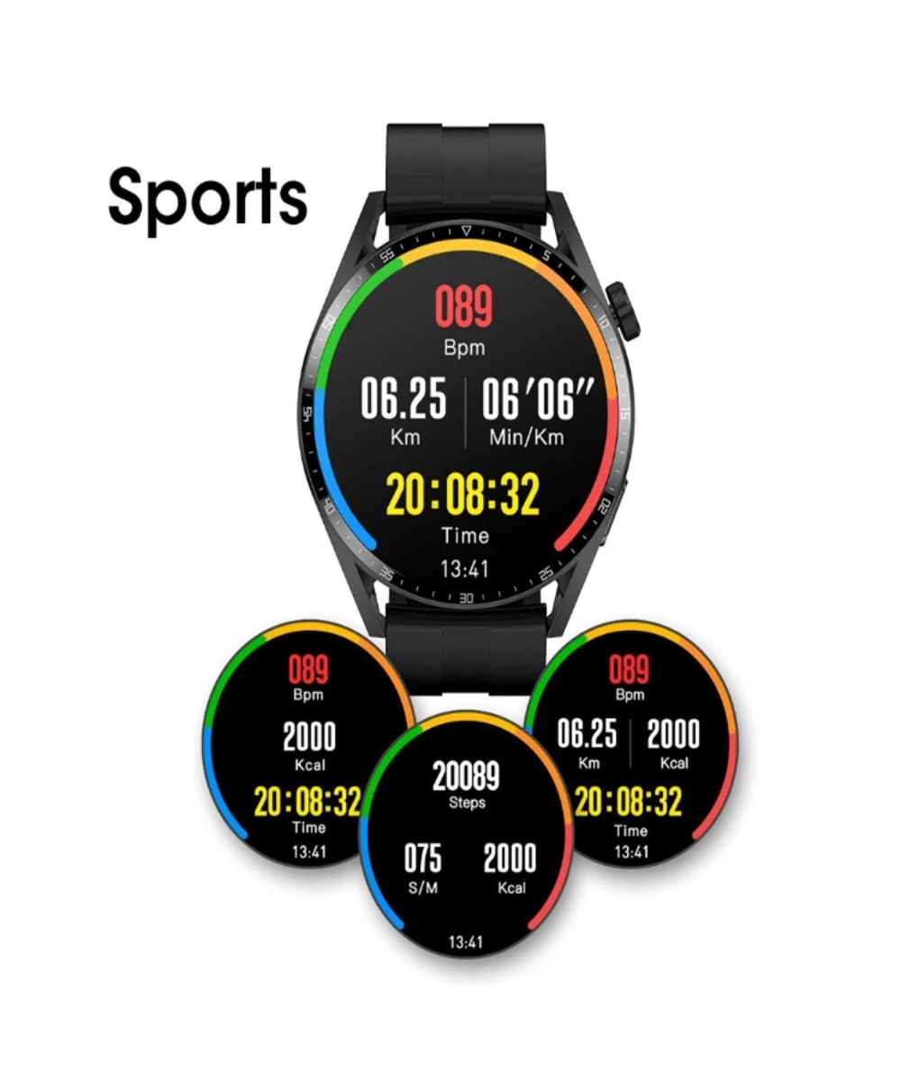 Watch Spor 46mm Amoled Ekran Yuvarlak Kasa 1.52 Inç Erkek Akıllı Saat Iphone Huawei Xiaomi Uyumlu 8